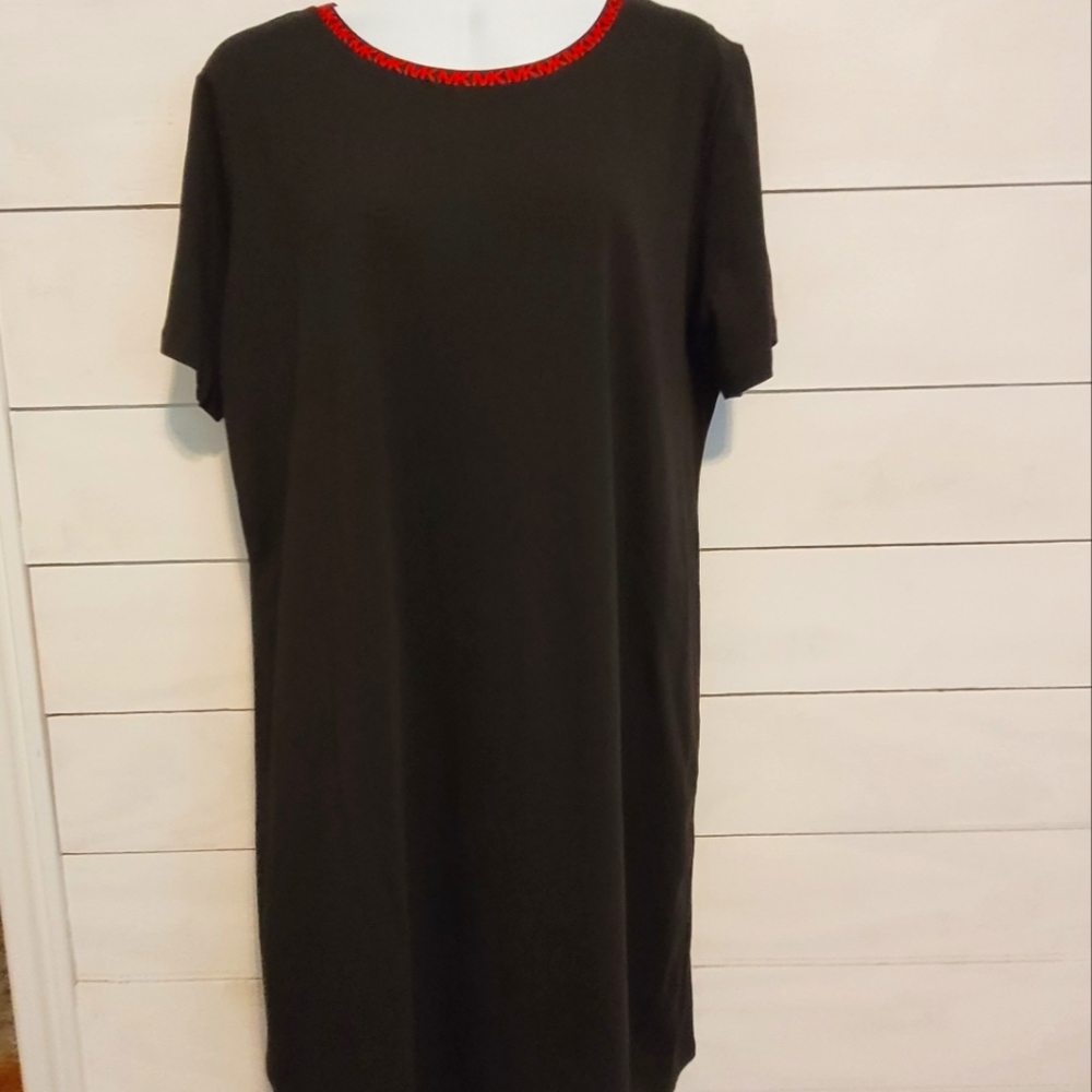 Michael Kors knit jersey MK logo crewneck women's dress size X-large